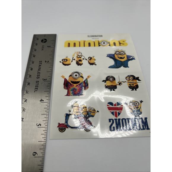 Illumination Minions United Kingdom Temporary Tattoo 6 Sheets Of Tattoos Gru - Picture 8 of 10